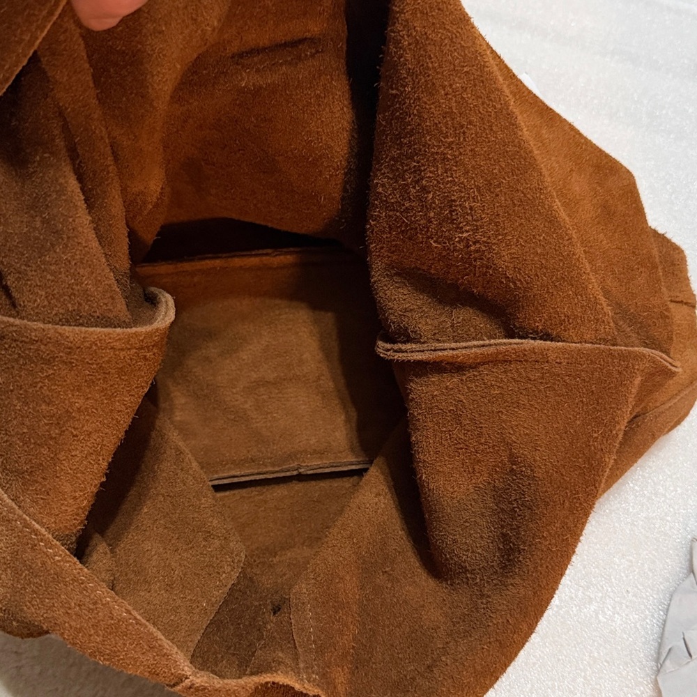 Haute Hippie Suede Brown Shoulder Hobo Bag Soft NWT - Picture 7 of 7